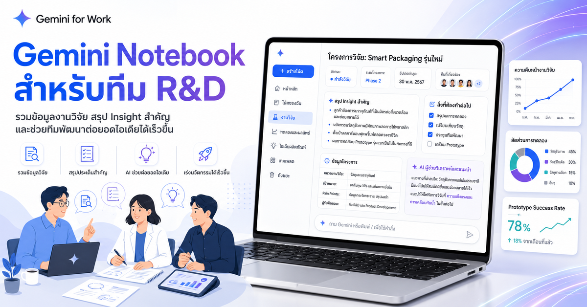 Gemini Notebook สำหรับทีม R&D