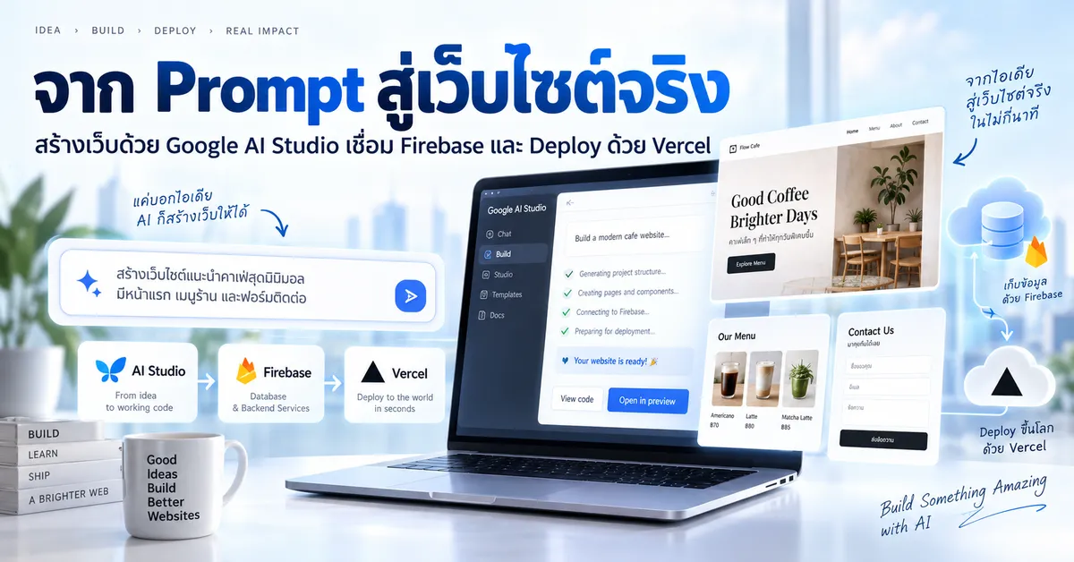 จาก Prompt สู่เว็บไซต์จริง: สร้างเว็บด้วย Google AI Studio เชื่อม Firebase และ Deploy ด้วย Vercel